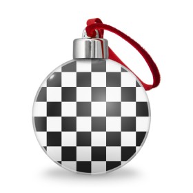 Ёлочный шар с принтом Шахматка в Санкт-Петербурге, Пластик | Диаметр: 77 мм | квадраты | текстуры | узор шахматка | узоры | чб | чб квадраты | чб узор | шахматка | шахматная доска | шахматы