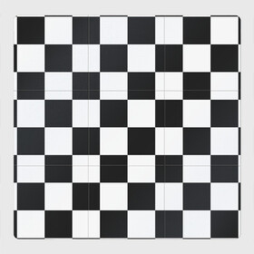 Магнитный плакат 3Х3 с принтом Шахматка в Санкт-Петербурге, Полимерный материал с магнитным слоем | 9 деталей размером 9*9 см | квадраты | текстуры | узор шахматка | узоры | чб | чб квадраты | чб узор | шахматка | шахматная доска | шахматы