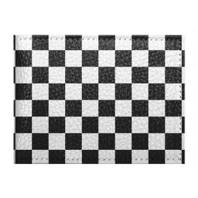 Обложка для студенческого билета с принтом Шахматка в Санкт-Петербурге, натуральная кожа | Размер: 11*8 см; Печать на всей внешней стороне | квадраты | текстуры | узор шахматка | узоры | чб | чб квадраты | чб узор | шахматка | шахматная доска | шахматы