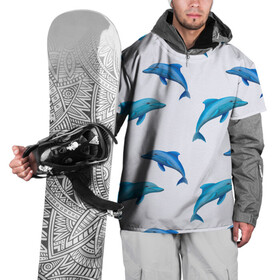 Накидка на куртку 3D с принтом Рай для дельфина в Санкт-Петербурге, 100% полиэстер |  | арт | дельфин | дельфины | искусство | морское | океан | паттерн | рыба | рыбы