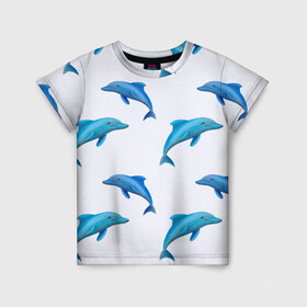Детская футболка 3D с принтом Рай для дельфина в Санкт-Петербурге, 100% гипоаллергенный полиэфир | прямой крой, круглый вырез горловины, длина до линии бедер, чуть спущенное плечо, ткань немного тянется | арт | дельфин | дельфины | искусство | морское | океан | паттерн | рыба | рыбы