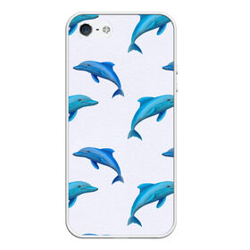 Чехол для iPhone 5/5S матовый с принтом Рай для дельфина в Санкт-Петербурге, Силикон | Область печати: задняя сторона чехла, без боковых панелей | арт | дельфин | дельфины | искусство | морское | океан | паттерн | рыба | рыбы
