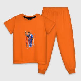 Детская пижама хлопок с принтом Месси в Санкт-Петербурге, 100% хлопок |  брюки и футболка прямого кроя, без карманов, на брюках мягкая резинка на поясе и по низу штанин
 | lionel | messi | барса | барселона | испания | лионель | месси | футбол