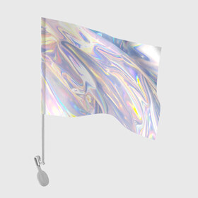 Флаг для автомобиля с принтом Фольга в Санкт-Петербурге, 100% полиэстер | Размер: 30*21 см | abstraction | абстрактный фон | абстракция | блестящая | блестящий | глянец | глянцевый | калейдоскоп | переливающийся | психоделика | разводы | разводы краски | текстура | фольга