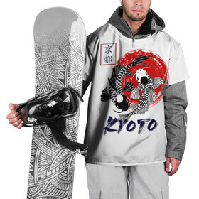 Накидка на куртку 3D с принтом Карпы Кои Киото в Санкт-Петербурге, 100% полиэстер |  | Тематика изображения на принте: киото япония японский стиль карпы кои