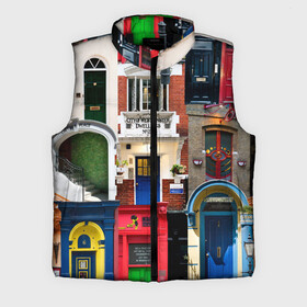 Мужской жилет утепленный 3D с принтом London doors цифровой коллаж в Санкт-Петербурге,  |  | Тематика изображения на принте: англия | архитектура | великобритания | двери | дверь | лондон | окно | проем | туризм | цифровой коллаж