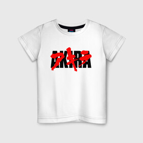 Детская футболка хлопок с принтом AKIRA logo в Санкт-Петербурге, 100% хлопок | круглый вырез горловины, полуприлегающий силуэт, длина до линии бедер | akira | anime akira | fantastic | future | tokyo | акира | аниме акира | будущее | доктор | кацухиро отомо | мияко | сётаро канэда | токио | тэцуо сима | фантастика