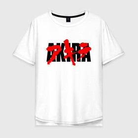 Мужская футболка хлопок Oversize с принтом AKIRA logo в Санкт-Петербурге, 100% хлопок | свободный крой, круглый ворот, “спинка” длиннее передней части | Тематика изображения на принте: akira | anime akira | fantastic | future | tokyo | акира | аниме акира | будущее | доктор | кацухиро отомо | мияко | сётаро канэда | токио | тэцуо сима | фантастика