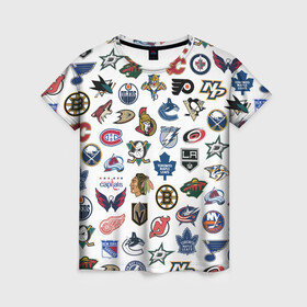 Женская футболка 3D с принтом Логотипы НХЛ в Санкт-Петербурге, 100% полиэфир ( синтетическое хлопкоподобное полотно) | прямой крой, круглый вырез горловины, длина до линии бедер | capitals | nhl | penguins | pittsburgh | washington | блюз | бостон | брюинз | вашингтон | детройт | кэпиталз | логотипы нхл | нью йорк | пингвинз | питтсбург | рейнджерс | сан хосе шаркс | сент луис | тампа бэй