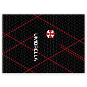 Поздравительная открытка с принтом UMBRELLA CORP в Санкт-Петербурге, 100% бумага | плотность бумаги 280 г/м2, матовая, на обратной стороне линовка и место для марки
 | ada wong | biohazard | leon | nemesis | project resistance | raccoon city | re | re3 | resident evil | resident evil 3 | rpd | stars | umbrella | ада вонг | амбрелла | немезис | ужасы