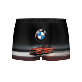 Мужские трусы 3D с принтом BMW в Санкт-Петербурге, 50% хлопок, 50% полиэстер | классическая посадка, на поясе мягкая тканевая резинка | Тематика изображения на принте: bmw | car | germany | prestige | red | автомобиль | бмв | германия | красный | престиж