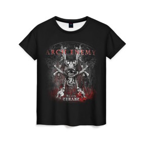 Женская футболка 3D с принтом Arch Enemy 25 в Санкт-Петербурге, 100% полиэфир ( синтетическое хлопкоподобное полотно) | прямой крой, круглый вырез горловины, длина до линии бедер | Тематика изображения на принте: 