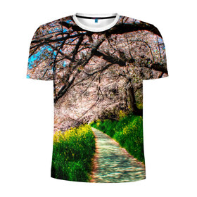 Мужская футболка 3D спортивная с принтом Весна 2020. в Санкт-Петербурге, 100% полиэстер с улучшенными характеристиками | приталенный силуэт, круглая горловина, широкие плечи, сужается к линии бедра | весенние картинки | весна | весна 2020 | зелнь | прекрасное время года | прикольные картинки | природа | птицы | тюльпаны | цветы