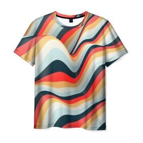 Мужская футболка 3D с принтом Summer Waves в Санкт-Петербурге, 100% полиэфир | прямой крой, круглый вырез горловины, длина до линии бедер | 