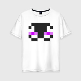 Женская футболка хлопок Oversize с принтом MINECRAFT в Санкт-Петербурге, 100% хлопок | свободный крой, круглый ворот, спущенный рукав, длина до линии бедер
 | block | creeper | cube | minecraft | pixel | блок | геометрия | крафт | крипер | кубики | майнкрафт | пиксели