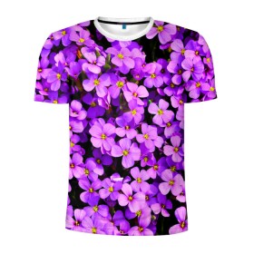 Мужская футболка 3D спортивная с принтом Сирень в Санкт-Петербурге, 100% полиэстер с улучшенными характеристиками | приталенный силуэт, круглая горловина, широкие плечи, сужается к линии бедра | бабочки | весна | лето | лист | листья | растение | растения | сирень | цветок | цветочки | цветы