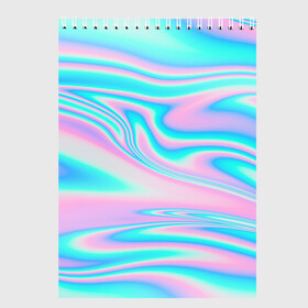 Скетчбук с принтом WAVES в Санкт-Петербурге, 100% бумага
 | 48 листов, плотность листов — 100 г/м2, плотность картонной обложки — 250 г/м2. Листы скреплены сверху удобной пружинной спиралью | abstraction | geometry | hexagon | neon | paints | stripes | texture | triangle | waves | абстракция | брызги | волны | геометрия | краски | неон | неоновый | соты | текстура