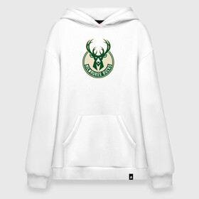 Худи SuperOversize хлопок с принтом Milwaukee Bucks (1) в Санкт-Петербурге, 70% хлопок, 30% полиэстер, мягкий начес внутри | карман-кенгуру, эластичная резинка на манжетах и по нижней кромке, двухслойный капюшон
 | ball | basketball | milwaukee bucks | sport | streetball | баскетбол | милуоки бакс | мяч | нба | спорт | стритбол