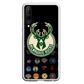 Чехол для Honor P30 с принтом Milwaukee Bucks (3) в Санкт-Петербурге, Силикон | Область печати: задняя сторона чехла, без боковых панелей | ball | basketball | milwaukee bucks | sport | streetball | баскетбол | милуоки бакс | мяч | нба | спорт | стритбол