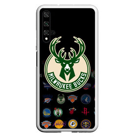 Чехол для Honor 20 с принтом Milwaukee Bucks (3) в Санкт-Петербурге, Силикон | Область печати: задняя сторона чехла, без боковых панелей | Тематика изображения на принте: ball | basketball | milwaukee bucks | sport | streetball | баскетбол | милуоки бакс | мяч | нба | спорт | стритбол