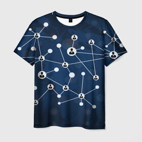Мужская футболка 3D с принтом COVID-19 WORLD в Санкт-Петербурге, 100% полиэфир | прямой крой, круглый вырез горловины, длина до линии бедер | covid 19 | molecule | абстракция | клетки | коронавирус | медицина | микробы | молекулы | наука | нейрон | нейроны | текстура | текстуры | формула