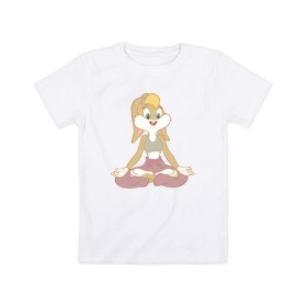 Детская футболка хлопок с принтом Лола Банни в Санкт-Петербурге, 100% хлопок | круглый вырез горловины, полуприлегающий силуэт, длина до линии бедер | lola bunny | looney tunes | vdzabma | лола банни | луни тюнз