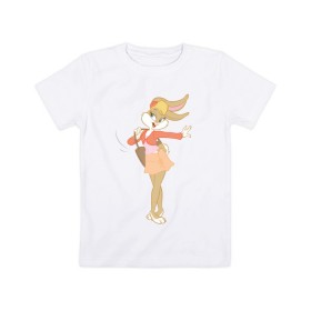 Детская футболка хлопок с принтом Лола Банни в Санкт-Петербурге, 100% хлопок | круглый вырез горловины, полуприлегающий силуэт, длина до линии бедер | lola bunny | looney tunes | vdzabma | лола банни | луни тюнз