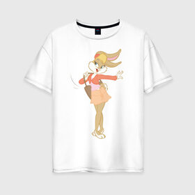 Женская футболка хлопок Oversize с принтом Лола Банни в Санкт-Петербурге, 100% хлопок | свободный крой, круглый ворот, спущенный рукав, длина до линии бедер
 | lola bunny | looney tunes | vdzabma | лола банни | луни тюнз