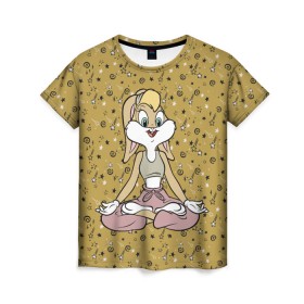 Женская футболка 3D с принтом Лола Банни в Санкт-Петербурге, 100% полиэфир ( синтетическое хлопкоподобное полотно) | прямой крой, круглый вырез горловины, длина до линии бедер | lola bunny | looney tunes | vdzabma | лола банни | луни тюнз