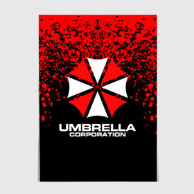 Постер с принтом Umbrella Corporation. в Санкт-Петербурге, 100% бумага
 | бумага, плотность 150 мг. Матовая, но за счет высокого коэффициента гладкости имеет небольшой блеск и дает на свету блики, но в отличии от глянцевой бумаги не покрыта лаком | Тематика изображения на принте: resident evil | umbrella corporation | амбрелла | амбрелла корпорейшн | вирус | вымышленная военная и фармацевтическая корпорация | игра | умбрелла