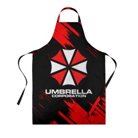 Фартук 3D с принтом Umbrella Corporation. в Санкт-Петербурге, 100% полиэстер | общий размер — 65 х 85 см, ширина нагрудника — 26 см, горловина — 53 см, длина завязок — 54 см, общий обхват в поясе — 173 см. Принт на завязках и на горловине наносится с двух сторон, на основной части фартука — только с внешней стороны | resident evil | umbrella corporation | амбрелла | амбрелла корпорейшн | вирус | вымышленная военная и фармацевтическая корпорация | игра | умбрелла