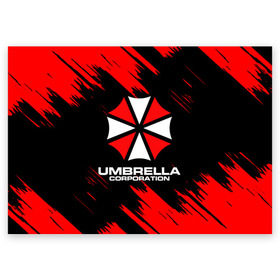 Поздравительная открытка с принтом Umbrella Corporation. в Санкт-Петербурге, 100% бумага | плотность бумаги 280 г/м2, матовая, на обратной стороне линовка и место для марки
 | resident evil | umbrella corporation | амбрелла | амбрелла корпорейшн | вирус | вымышленная военная и фармацевтическая корпорация | игра | умбрелла