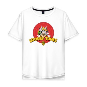 Мужская футболка хлопок Oversize с принтом Looney Tunes в Санкт-Петербурге, 100% хлопок | свободный крой, круглый ворот, “спинка” длиннее передней части | Тематика изображения на принте: bugs bunny | daffy duck | looney tunes | sylvester | tasmanian devil | taz | tweety | vdzabma | багз банни | даффи дак | луни тюнз | сильвестр | таз | тасманский дьяво | твити