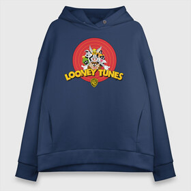 Женское худи Oversize хлопок с принтом Looney Tunes в Санкт-Петербурге, френч-терри — 70% хлопок, 30% полиэстер. Мягкий теплый начес внутри —100% хлопок | боковые карманы, эластичные манжеты и нижняя кромка, капюшон на магнитной кнопке | bugs bunny | daffy duck | looney tunes | sylvester | tasmanian devil | taz | tweety | vdzabma | багз банни | даффи дак | луни тюнз | сильвестр | таз | тасманский дьяво | твити