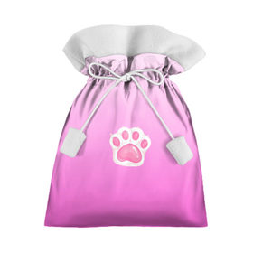 Подарочный 3D мешок с принтом Розовая лапка с подушечками в Санкт-Петербурге, 100% полиэстер | Размер: 29*39 см | девочковый | женственый | животное | кошечка | лапа | лапка | лапонька | лапуля | лапушка | любитель животных | милашка | милый | мимими | розовая лапа | розовый | собачка | феминизм | феминный | щенок
