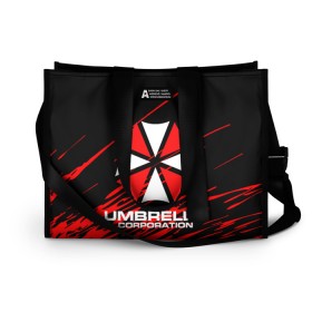 Сумка-шоппер 3D с принтом Umbrella Corporation. в Санкт-Петербурге, 100% полиэстер | застегивается на металлическую кнопку; внутренний карман застегивается на молнию. Стенки укреплены специальным мягким материалом, чтобы защитить содержимое от несильных ударов
 | resident evil | umbrella corporation | амбрелла | амбрелла корпорейшн | вирус | вымышленная военная и фармацевтическая корпорация | игра | умбрелла