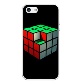 Чехол для iPhone 5/5S матовый с принтом Кубик Рубика в Санкт-Петербурге, Силикон | Область печати: задняя сторона чехла, без боковых панелей | 3d | головоломка | игры | кубик | мозг | недостающий | рубика | элемент