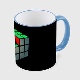 Кружка с полной запечаткой с принтом Кубик Рубика в Санкт-Петербурге, керамика | ёмкость 330 мл | Тематика изображения на принте: 3d | головоломка | игры | кубик | мозг | недостающий | рубика | элемент