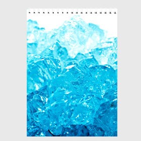 Скетчбук с принтом Лёд в Санкт-Петербурге, 100% бумага
 | 48 листов, плотность листов — 100 г/м2, плотность картонной обложки — 250 г/м2. Листы скреплены сверху удобной пружинной спиралью | ice | кубик льда | кубики льда | лед | ледяная текстура | ледяной | со льдом