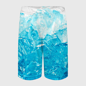 Детские спортивные шорты 3D с принтом Лёд в Санкт-Петербурге,  100% полиэстер
 | пояс оформлен широкой мягкой резинкой, ткань тянется
 | Тематика изображения на принте: ice | кубик льда | кубики льда | лед | ледяная текстура | ледяной | со льдом