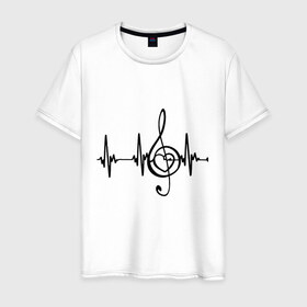 Мужская футболка хлопок с принтом Музыка моя жизнь в Санкт-Петербурге, 100% хлопок | прямой крой, круглый вырез горловины, длина до линии бедер, слегка спущенное плечо. | music | symphoniae | арт | мелодия | музыка | рисунок | симфония | стройность
