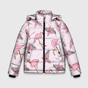 Зимняя куртка для мальчиков 3D с принтом Розовый фламинго в Санкт-Петербурге, ткань верха — 100% полиэстер; подклад — 100% полиэстер, утеплитель — 100% полиэстер | длина ниже бедра, удлиненная спинка, воротник стойка и отстегивающийся капюшон. Есть боковые карманы с листочкой на кнопках, утяжки по низу изделия и внутренний карман на молнии. 

Предусмотрены светоотражающий принт на спинке, радужный светоотражающий элемент на пуллере молнии и на резинке для утяжки | doodling | textures | tiles | дудлинг | лист | листья | паттерн | природа | птица | птицы | розовый | розовый фламинго | тайлы | текстуры | узор | узоры | фламинго | фон | цветок | цветы