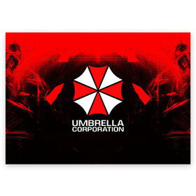 Поздравительная открытка с принтом UMBRELLA CORP в Санкт-Петербурге, 100% бумага | плотность бумаги 280 г/м2, матовая, на обратной стороне линовка и место для марки
 | ada wong | biohazard | leon | nemesis | project resistance | raccoon city | re | re3 | resident evil | resident evil 3 | rpd | stars | umbrella | ада вонг | амбрелла | немезис | ужасы