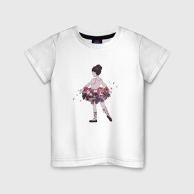 Детская футболка хлопок с принтом балерина в Санкт-Петербурге, 100% хлопок | круглый вырез горловины, полуприлегающий силуэт, длина до линии бедер | балерина | высказывание | идея | манера | мемы | разные | рисунок | символ