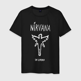Мужская футболка хлопок с принтом Nirvana In utero в Санкт-Петербурге, 100% хлопок | прямой крой, круглый вырез горловины, длина до линии бедер, слегка спущенное плечо. | in utero | nevermind | nirvana | nirvana in utero | smile | курт кобейн | нирвана | нирвана in utero