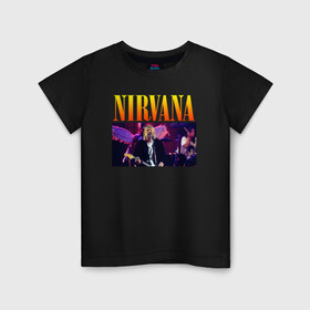 Детская футболка хлопок с принтом NIRVANA Курт Кобейн в Санкт-Петербурге, 100% хлопок | круглый вырез горловины, полуприлегающий силуэт, длина до линии бедер | in utero | nevermind | nirvana | nirvana in utero | nirvana logo | smile | курт кобейн | нирвана | нирвана in utero | нирвана лого