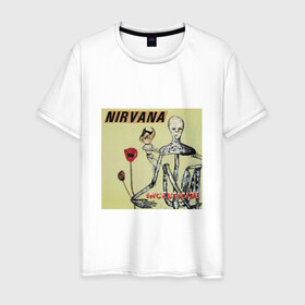 Мужская футболка хлопок с принтом NIRVANA в Санкт-Петербурге, 100% хлопок | прямой крой, круглый вырез горловины, длина до линии бедер, слегка спущенное плечо. | in utero | nevermind | nirvana | nirvana in utero | nirvana logo | smile | курт кобейн | нирвана | нирвана in utero | нирвана лого