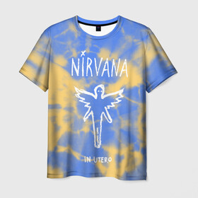 Мужская футболка 3D с принтом NIRVANA в Санкт-Петербурге, 100% полиэфир | прямой крой, круглый вырез горловины, длина до линии бедер | in utero | nevermind | nirvana | nirvana in utero | nirvana logo | nirvana nevermind | smile | курт кобейн | нирвана | нирвана in utero | нирвана лого