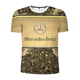 Мужская футболка 3D спортивная с принтом MERCEDES GOLD в Санкт-Петербурге, 100% полиэстер с улучшенными характеристиками | приталенный силуэт, круглая горловина, широкие плечи, сужается к линии бедра | 2020 | amg | auto | brabus | clk | cls | glk | mercedes | mercedes benz | slk | sport | авто | автомобиль | автомобильные | амг | брабус | бренд | глк | марка | машины | мерседес | слк | спорт | цлк | цлс