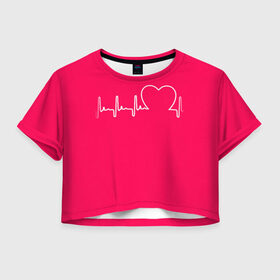 Женская футболка Crop-top 3D с принтом Халат Кардиолога в Санкт-Петербурге, 100% полиэстер | круглая горловина, длина футболки до линии талии, рукава с отворотами | белые халаты | вирус | врач | детский врач | детский кардиолог | кардио | кардиология | мед | медик | медсестра | подарок | сердце | символика | терапевт